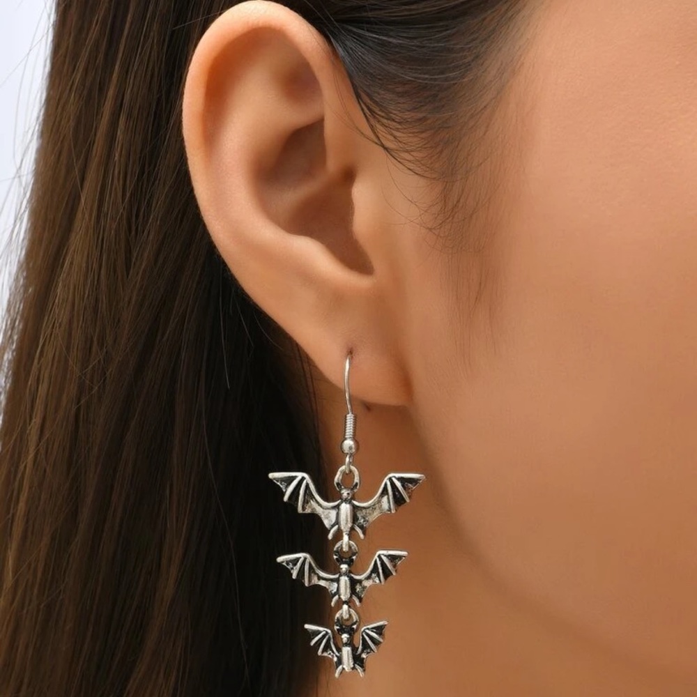Awesome Rustic Style Bat Tassel Drop Earrings